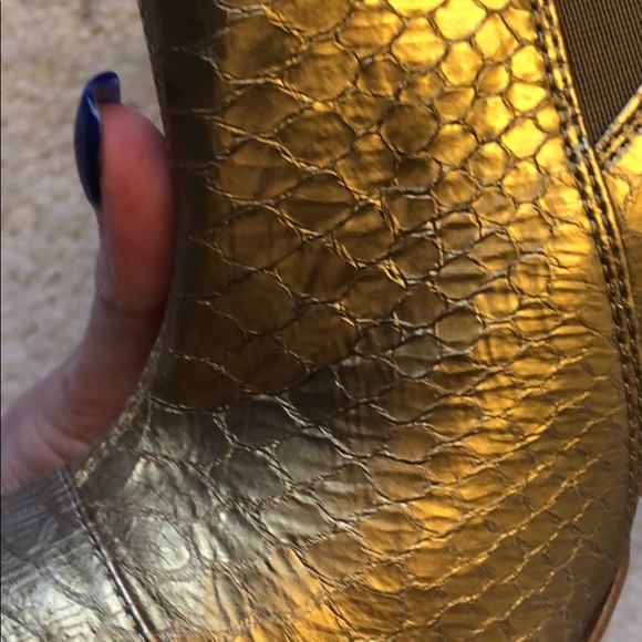 Gold Sam Edelman Gold Snake Bootie - Picture 8 of 11